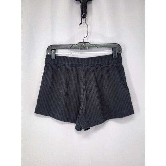 Nike Ribbed Knit Shorts Womens Medium Black Lounge Drawstring Lounge Athletic - Picture 2 of 11